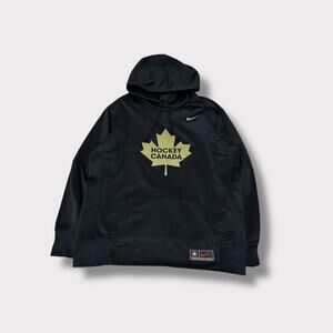Nike Hockey Canada Therma Dri-FIT Hoodie Adult Sz XL Black Gold Leaf Logo Men’s